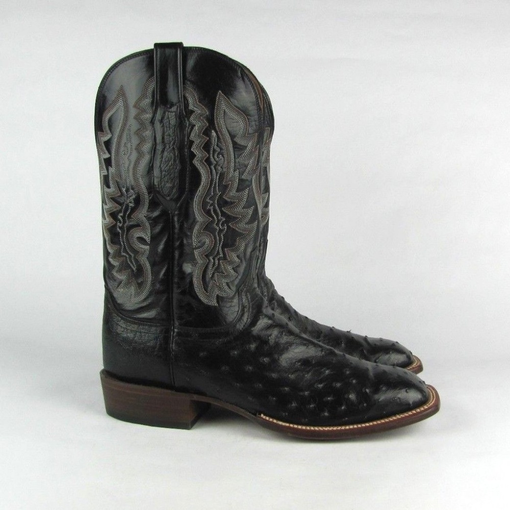 New LUCCHESE Ostrich Classic Garrett Boots 12 D - Picture 4 of 8